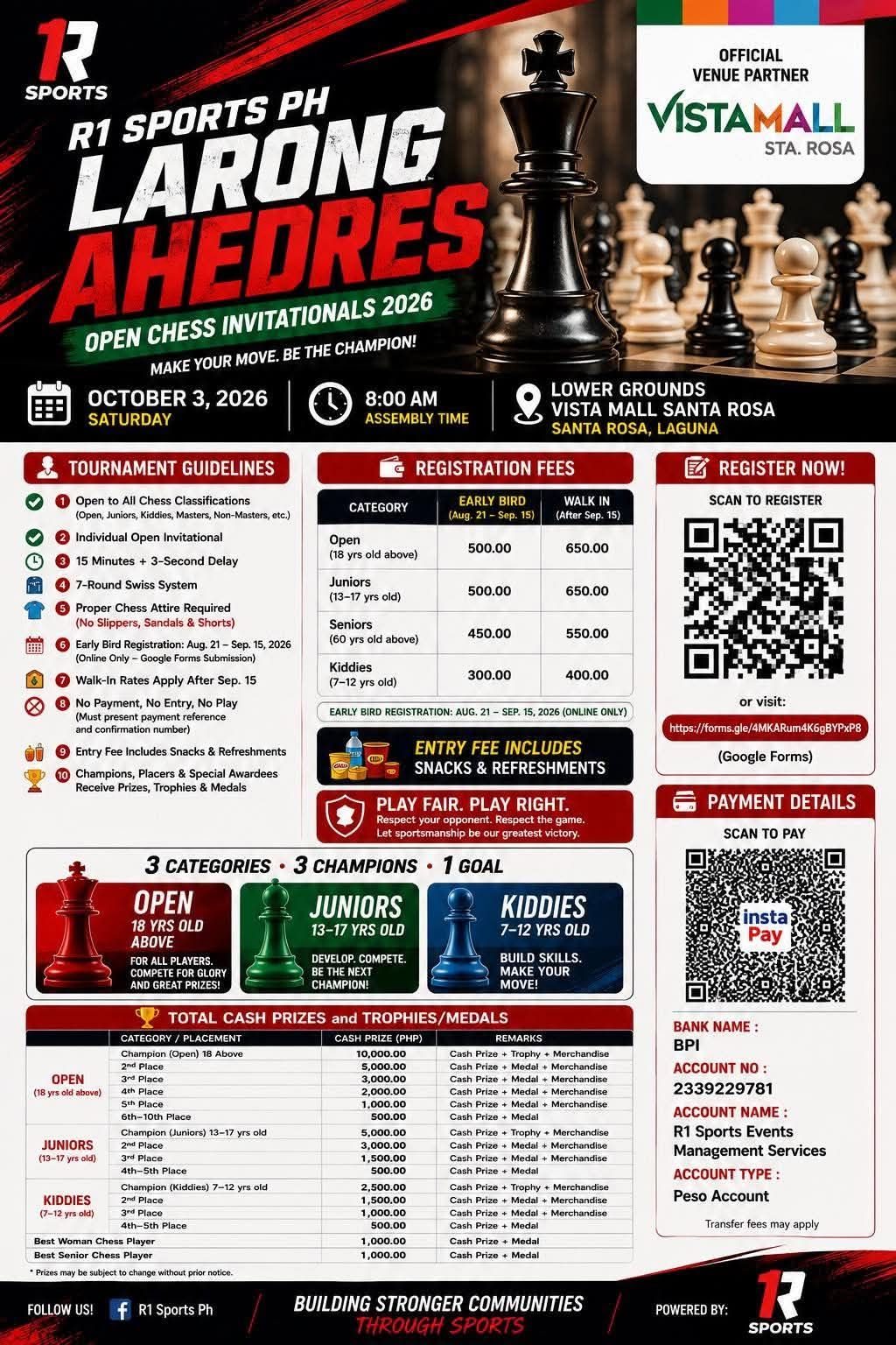 Larong Ahedres 2026 — Open Invitational Chess Tournament poster